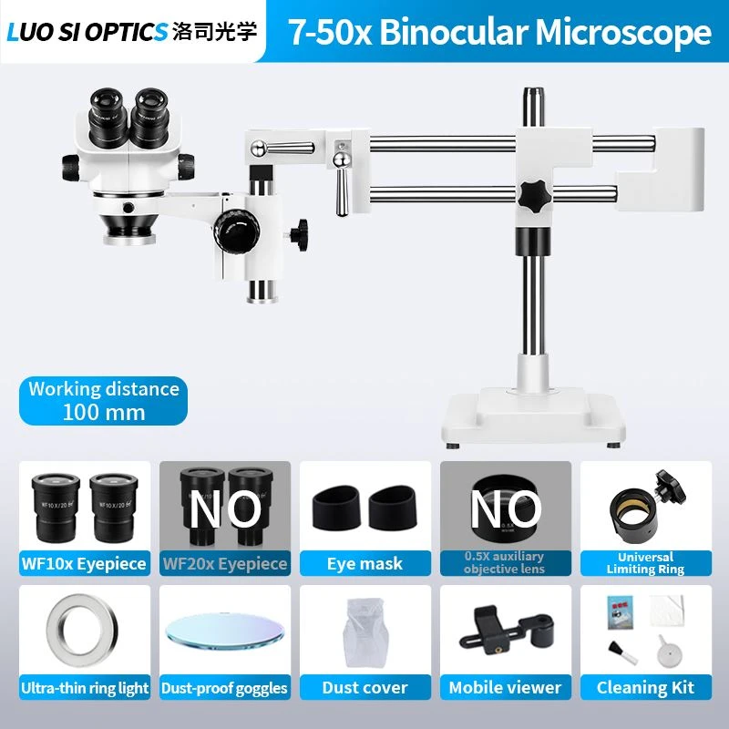 Coin Collecting Binocular Stereo Microscope 7X-50X Zoom For Stamp Appraisal And Fine Electronics Work