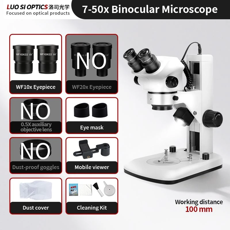 Hot Sell Binocular Stereo Microscope 7-50X Magnification Up And Bottom Light For Mobile Phone Repair