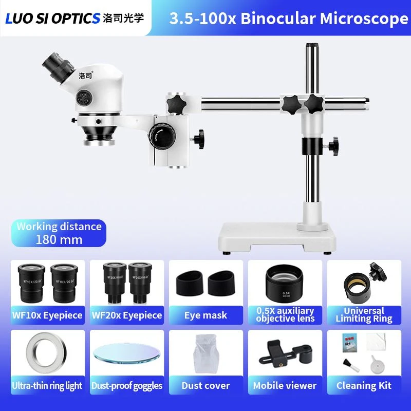 Industrial Stereo Microscope 3.5x-50x 530mm Working Distance For Assembly And QC