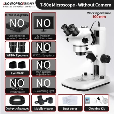Gemological Stereo Microscope 10X-40X Trinocular Zoom With Top And Bottom LED Lights For Diamond Gemstone Inspection