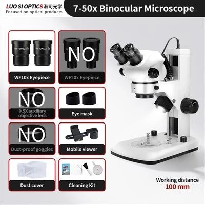 Hot Sell Binocular Stereo Microscope 7-50X Magnification Up And Bottom Light For Mobile Phone Repair
