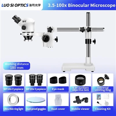 Industrial Stereo Microscope 3.5x-50x 530mm Working Distance For Assembly And QC