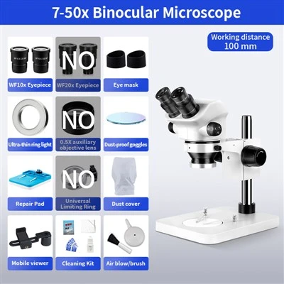 Industrial Stereo Zoom Microscope 50x-100x For Electronics QC PCB Inspection And Precision Assembly