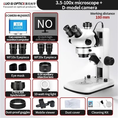 Trinocular Stereo Microscope 20X-40X Wide Field For Clockmaking Jewelry Stone Setting And Fine Craft Repair