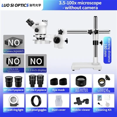 Trinocular Stereo Microscope 3.5x-100x 530mm Working Range For Veterinary And Surgery Practice
