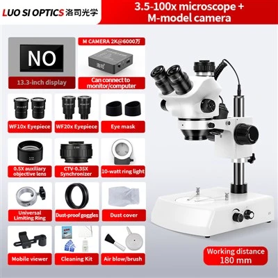 Trinocular Stereo With M Camera Top And Bottom Light Source,3-100X Magnification For Watch Identification