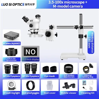 Trinocular Stereo Zoom Microscope 3.5x-100x With M Camera For Mobile Phone Repair Training