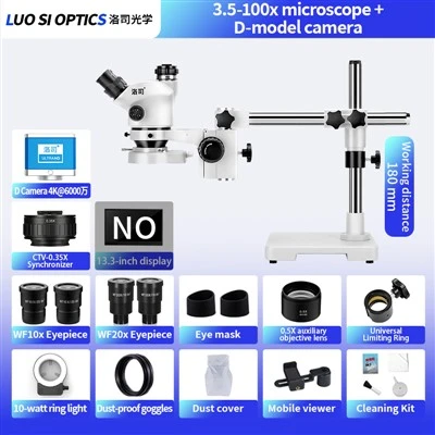 Trinocular Stereo Zoom Microscope 3.5x-100x With D Camera For Surgical Training And Dissecting