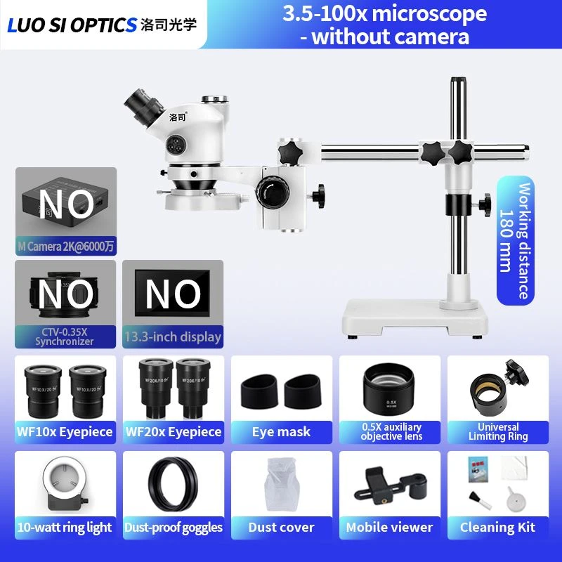 Trinocular Stereo Microscope 3.5x-100x 530mm Working Range For Veterinary And Surgery Practice