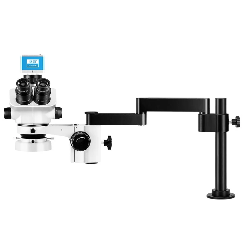 Trinocular Stereo Microscope 3.5X-100X Articulating Arm 4K ULTRAHD 60MP D Camera For Metallurgical QC Assembly suppliers