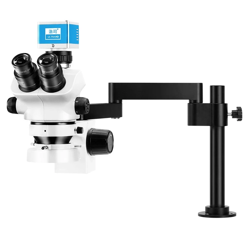 Trinocular Stereo Zoom Microscope 3.5X-100X No Camera 360 Degree Swivel Arm 10W Ring Light 180mm Working Distance best
