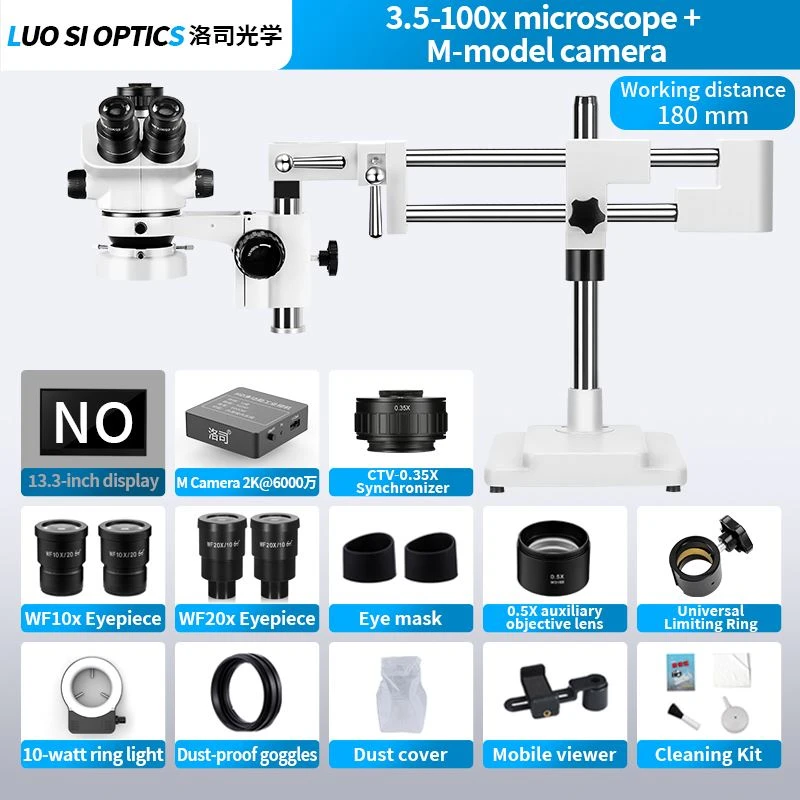 Watchmaker Digital Trinocular Stereo Microscope 3.5X-100X With M Camera Kit For Circuit Board Assembly